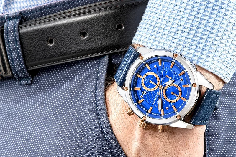 Giewont Chronograph Sapphire Men’s Watch / silver-blue