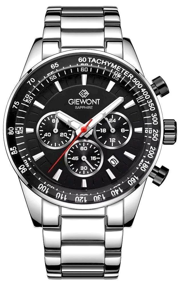 Giewont Chronograph Sapphire Men's Watch / silver/black
