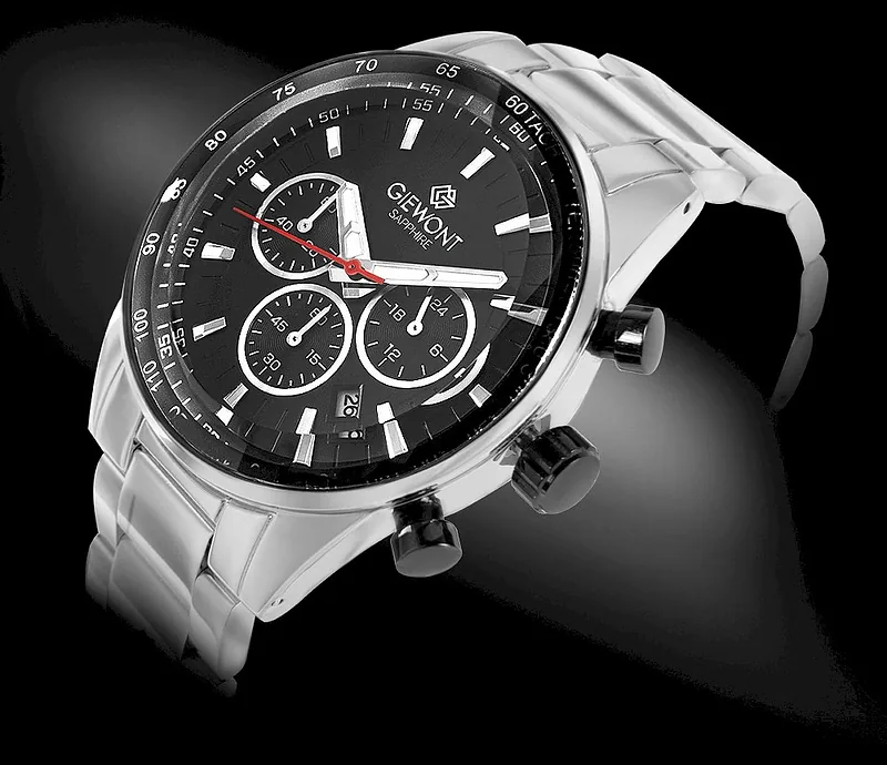 Giewont Chronograph Sapphire Men’s Watch / silver/black
