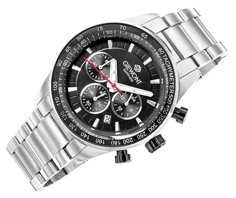 Giewont Chronograph Sapphire Men’s Watch / silver/black