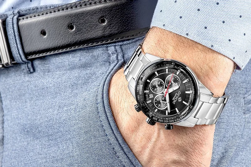 Giewont Chronograph Sapphire Men’s Watch / silver/black