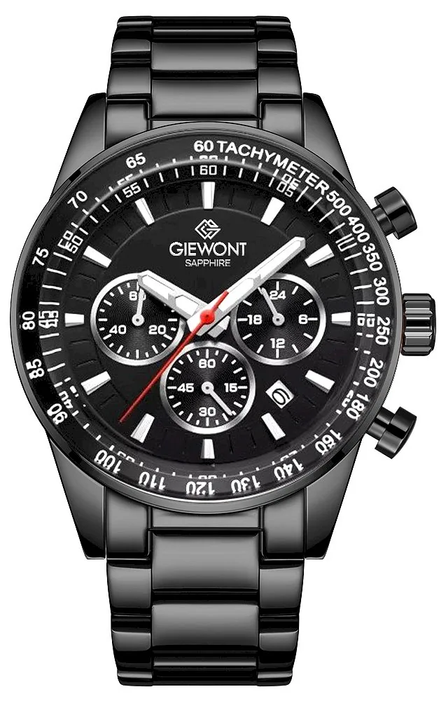 Giewont Men's Chronograph Sapphire Watch GW9140-B2 / black
