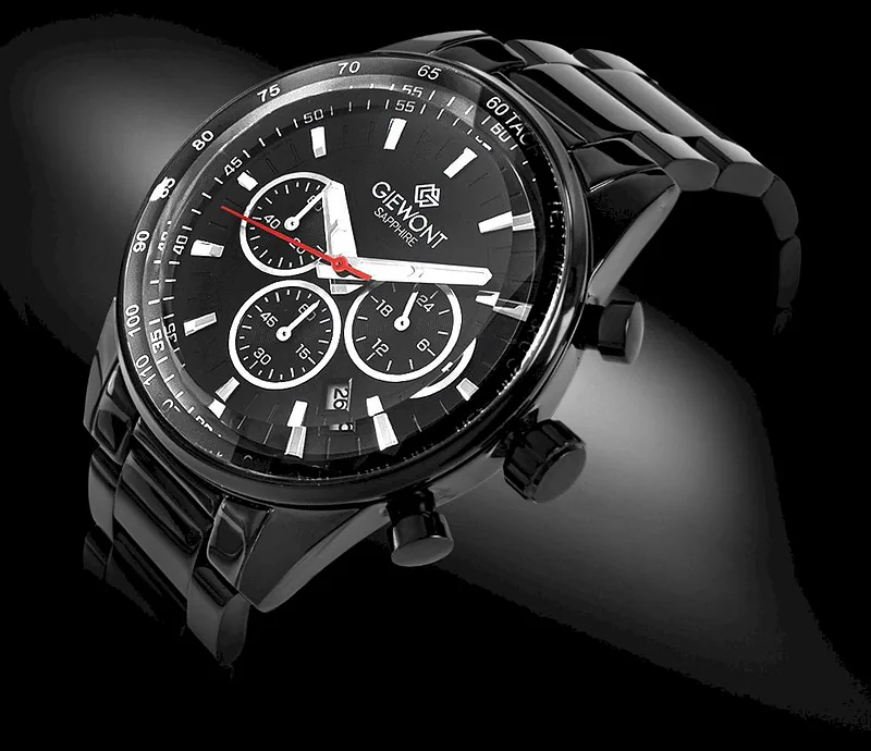 Giewont Men’s Chronograph Sapphire Watch GW9140-B2 / black