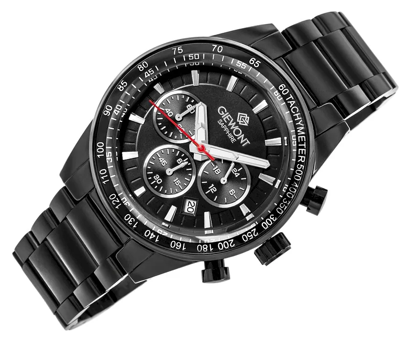 Giewont Men’s Chronograph Sapphire Watch GW9140-B2 / black