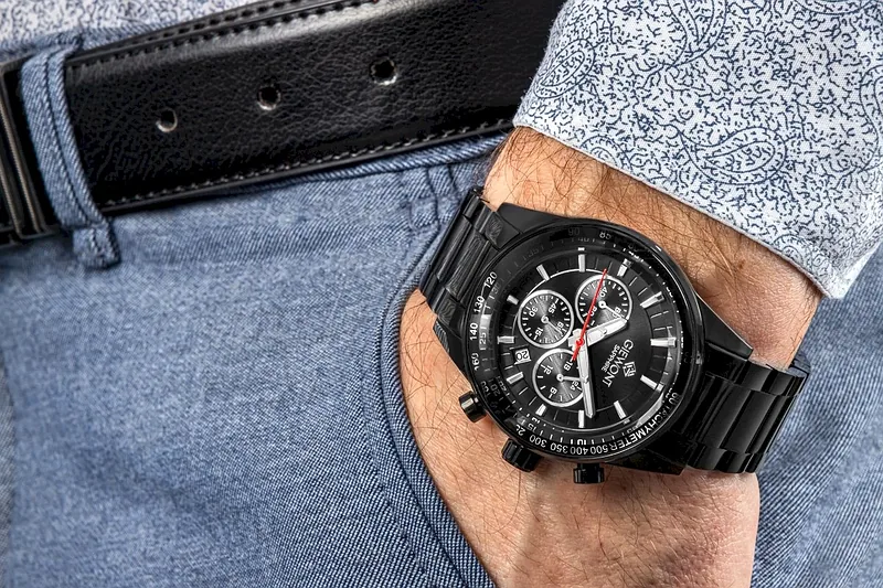 Giewont Men’s Chronograph Sapphire Watch GW9140-B2 / black