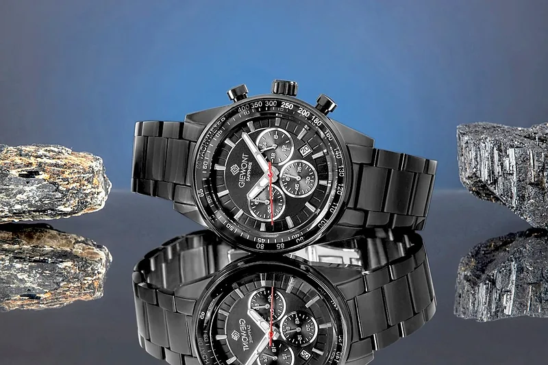 Giewont Men’s Chronograph Sapphire Watch GW9140-B2 / black
