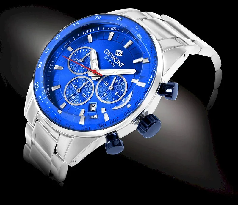 Giewont Men’s Chronograph Sapphire Watch / silver/blue