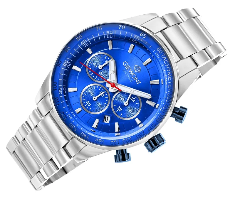 Giewont Men’s Chronograph Sapphire Watch / silver/blue