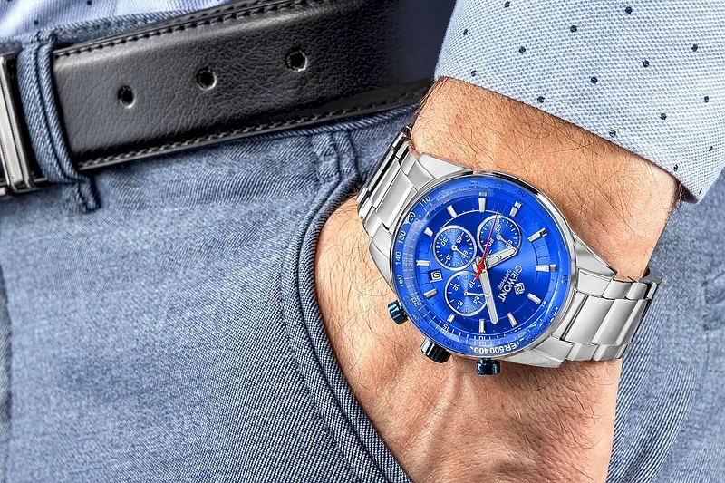 Giewont Men’s Chronograph Sapphire Watch / silver/blue