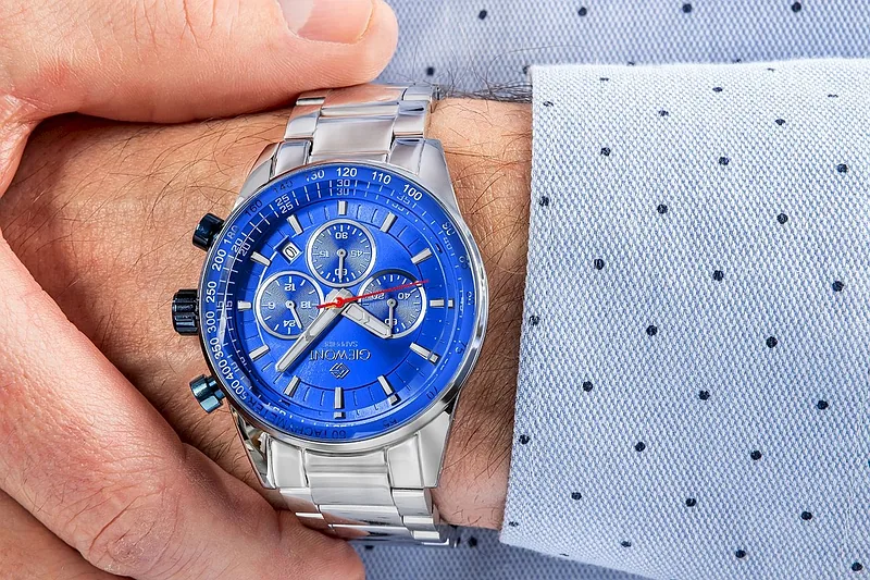 Giewont Men’s Chronograph Sapphire Watch / silver/blue