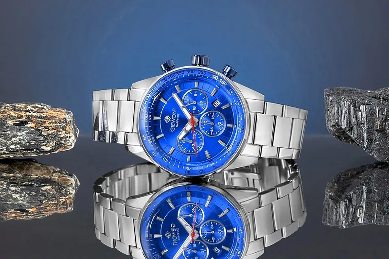 Giewont Men’s Chronograph Sapphire Watch / silver/blue
