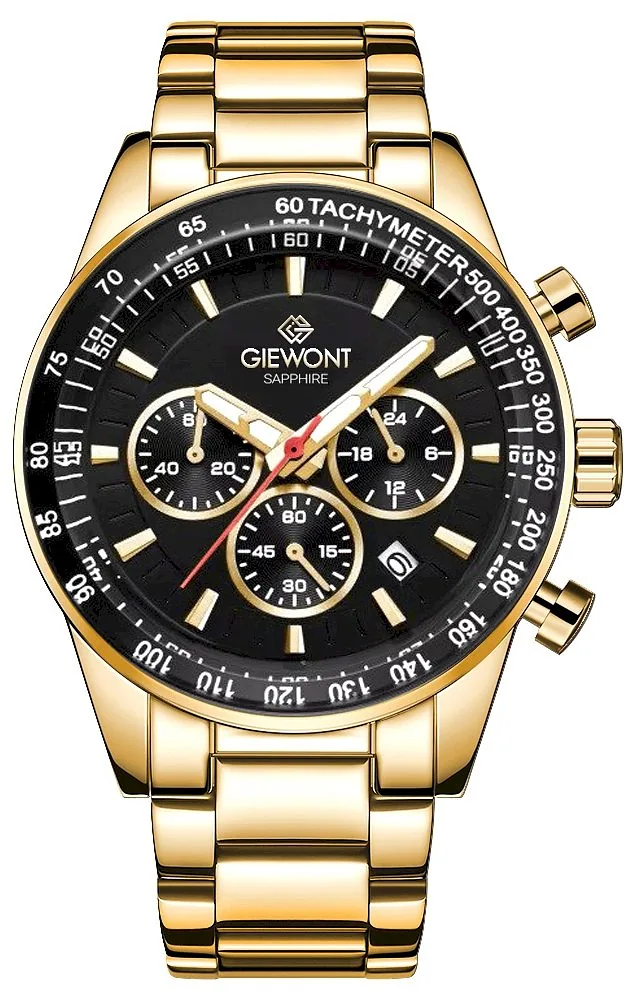 Giewont Chronograph Sapphire Men’s Watch / gold/black