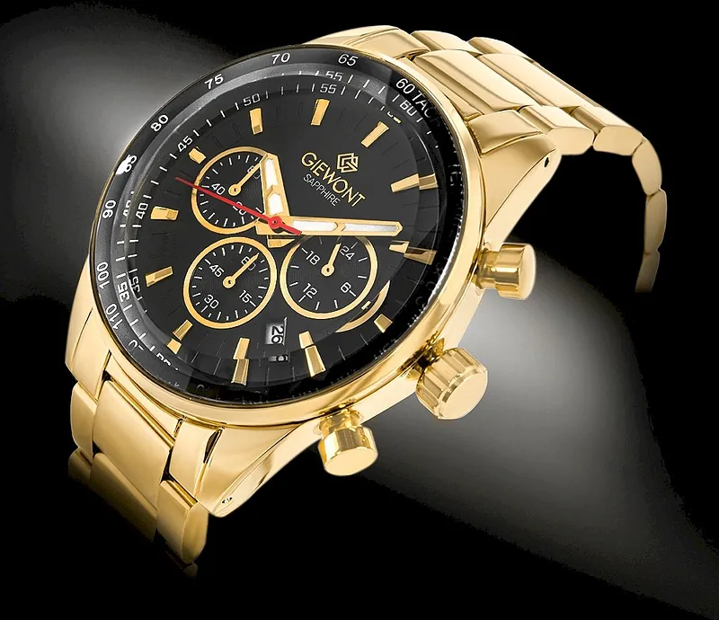 Giewont Chronograph Sapphire Men’s Watch / gold/black