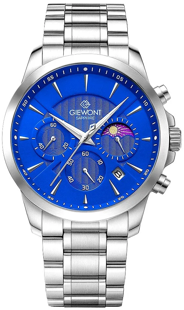 Giewont Chronograph Sapphire Men's Watch / silver-blue