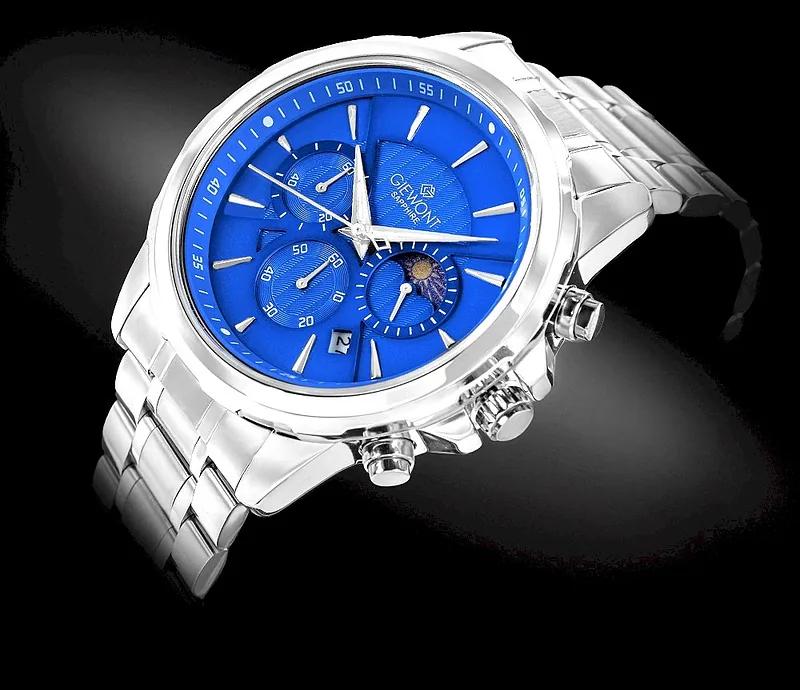 Giewont Chronograph Sapphire Men’s Watch / silver-blue