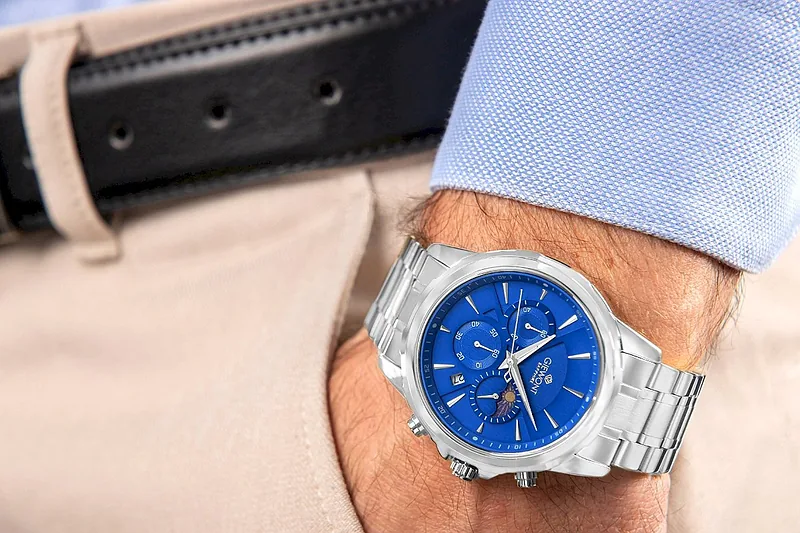 Giewont Chronograph Sapphire Men’s Watch / silver-blue