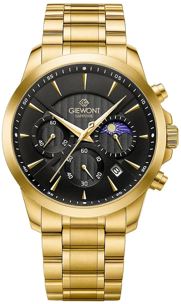 Giewont Chronograph Sapphire Men’s Watch / gold/black