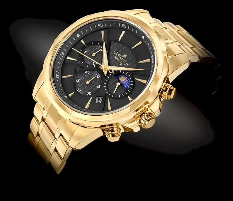 Giewont Chronograph Sapphire Men’s Watch / gold/black