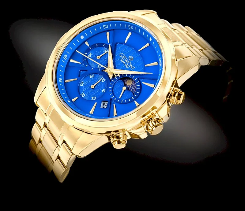 Giewont Men’s Chronograph Sapphire Watch / gold/blue