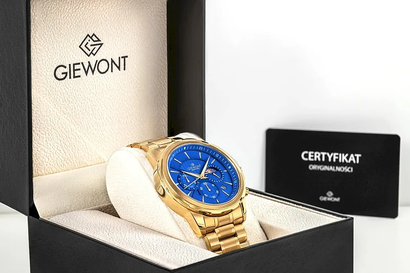 Giewont Men’s Chronograph Sapphire Watch / gold/blue