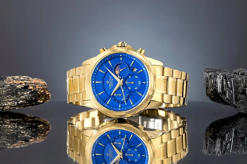 Giewont Men’s Chronograph Sapphire Watch / gold/blue