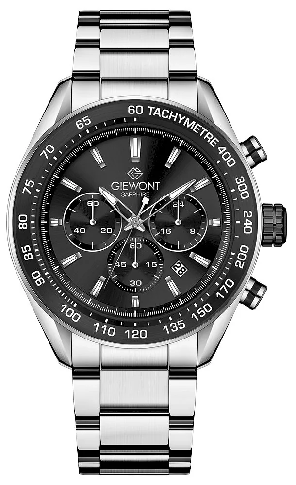 Giewont Chronograph Sapphire Men’s Watch / silver/black