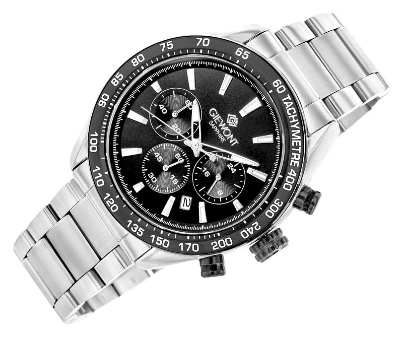 Giewont Chronograph Sapphire Men’s Watch / silver/black