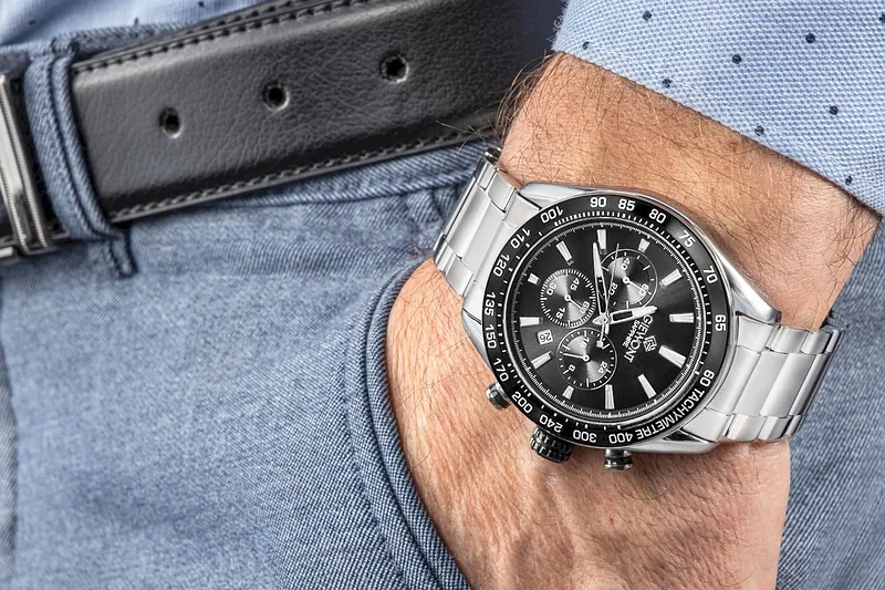 Giewont Chronograph Sapphire Men’s Watch / silver/black