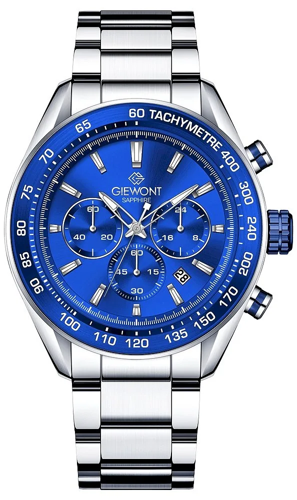 Giewont Men’s Watch Chronograph Sapphire / silver-blue