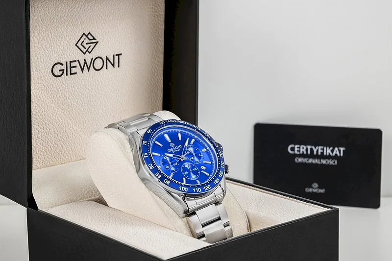 Giewont Men’s Watch Chronograph Sapphire / silver-blue