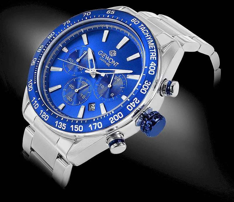 Giewont Men’s Watch Chronograph Sapphire / silver-blue