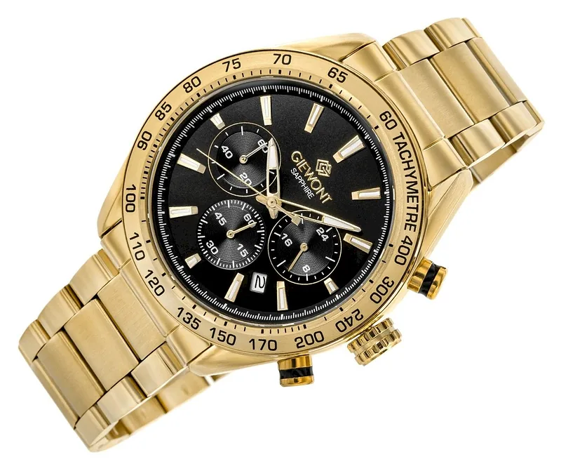 Giewont Men’s Chronograph Sapphire Watch / gold/black