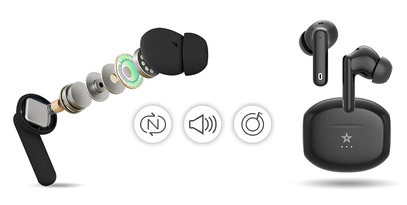 GIEWONT RealSound PRO ANC ENC GWS800-1 Wireless Headphones / black