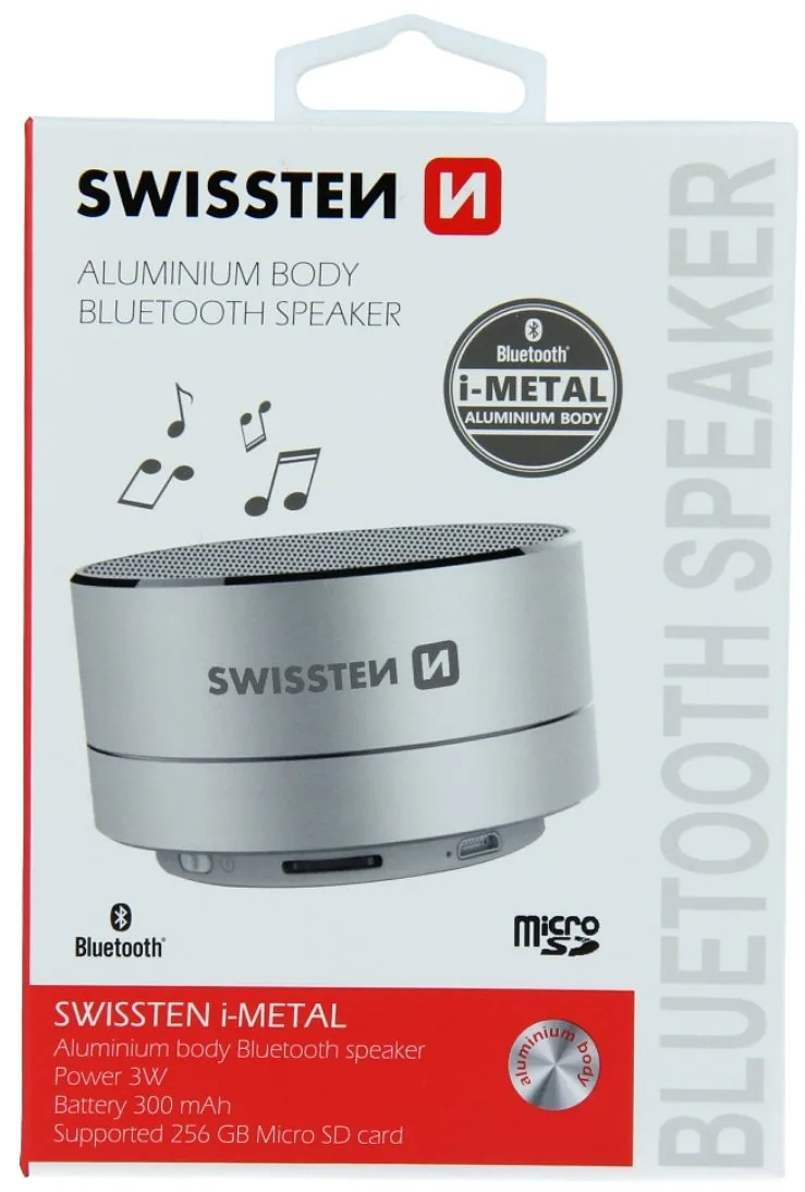 Swissten Bluetooth Wireless Speaker with Micro SD / Phone Call Function / Metal case / 3W