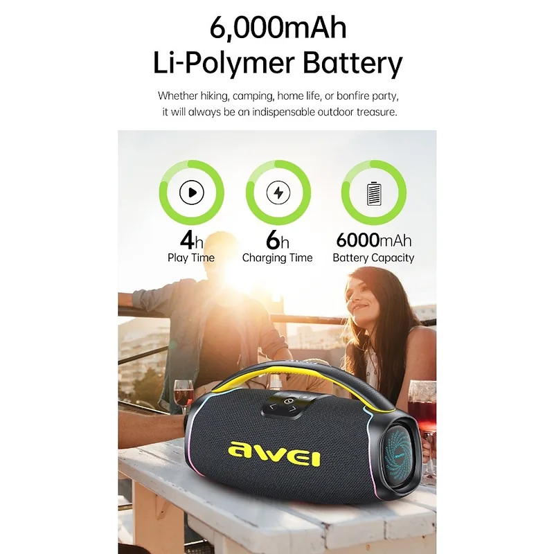 Awei KA16 60W Bluetooth portable speakers V5.3+EDR / 6000mAH