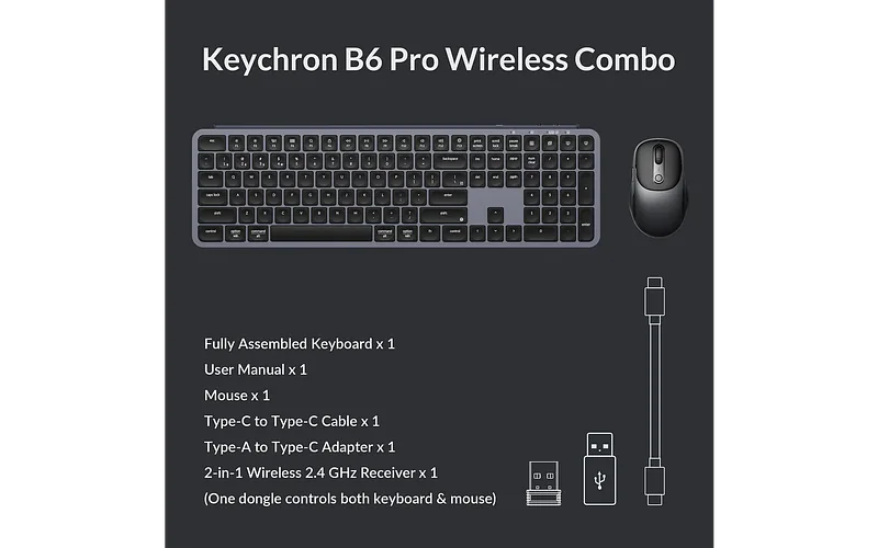 Keychron B6 Pro & BM24 klaviatuur ja hiir