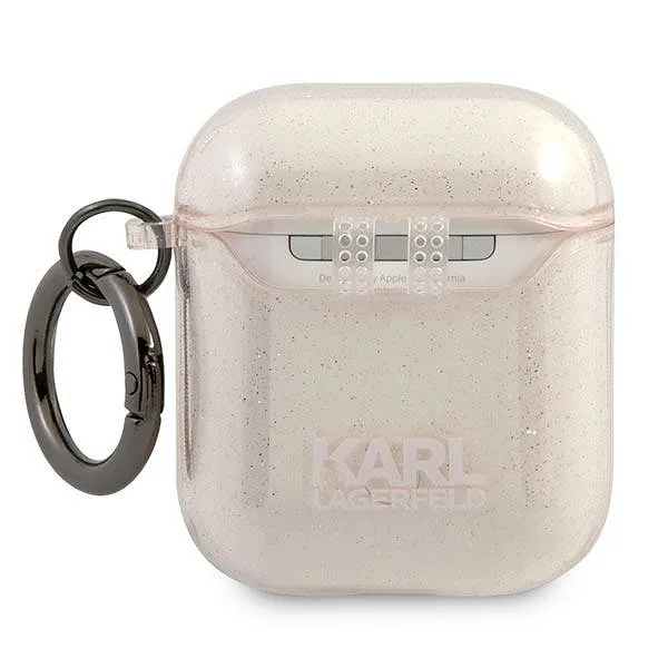 Karl Lagerfeld KLA2UKHGD AirPods kaitseümbris kuldne sädelev Karl`s Head