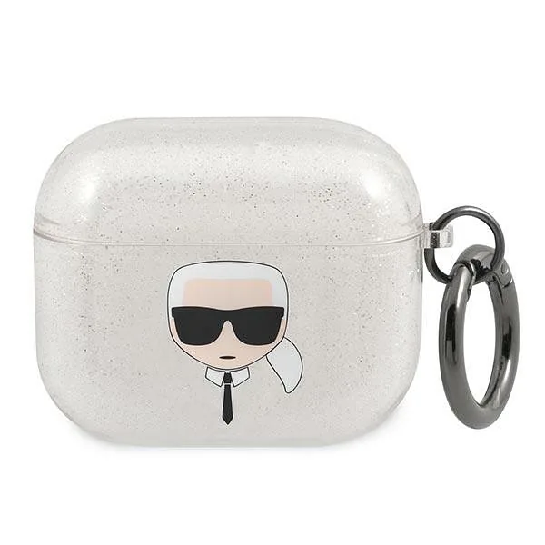Karl Lagerfeld KLA3UKHGS AirPods 3 hõbedane kate Glitter Karl`s Head
