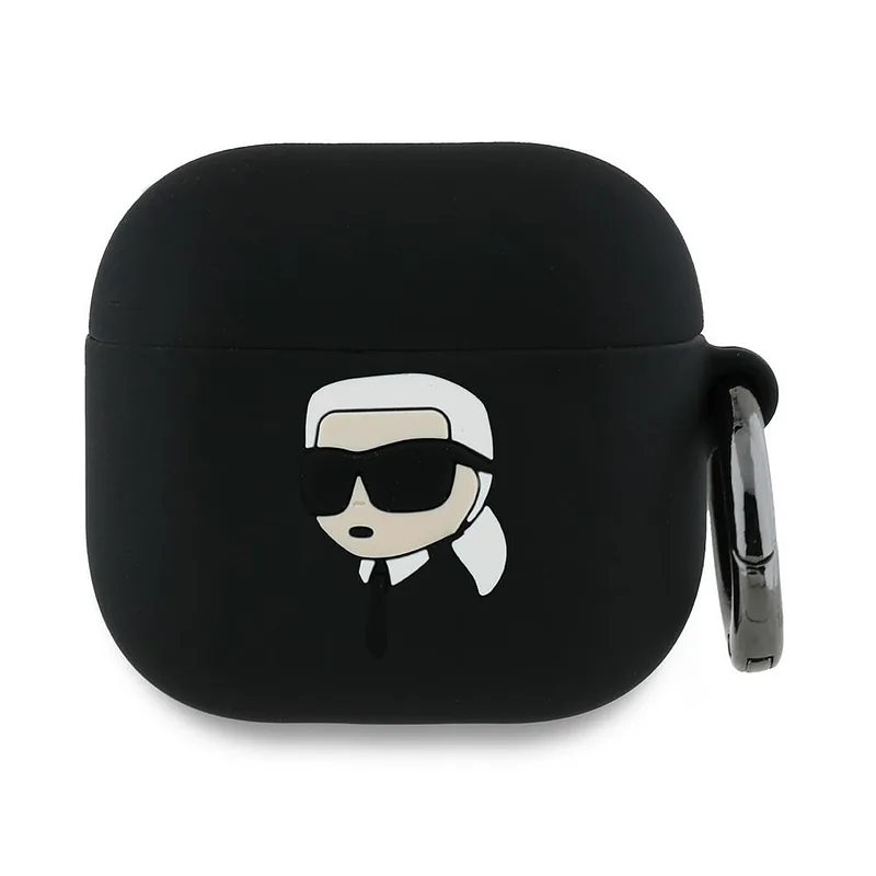Karl Lagerfeld KLA4RUNIKK AirPods 4 must silikoonist ümbris Karl Pea 3D