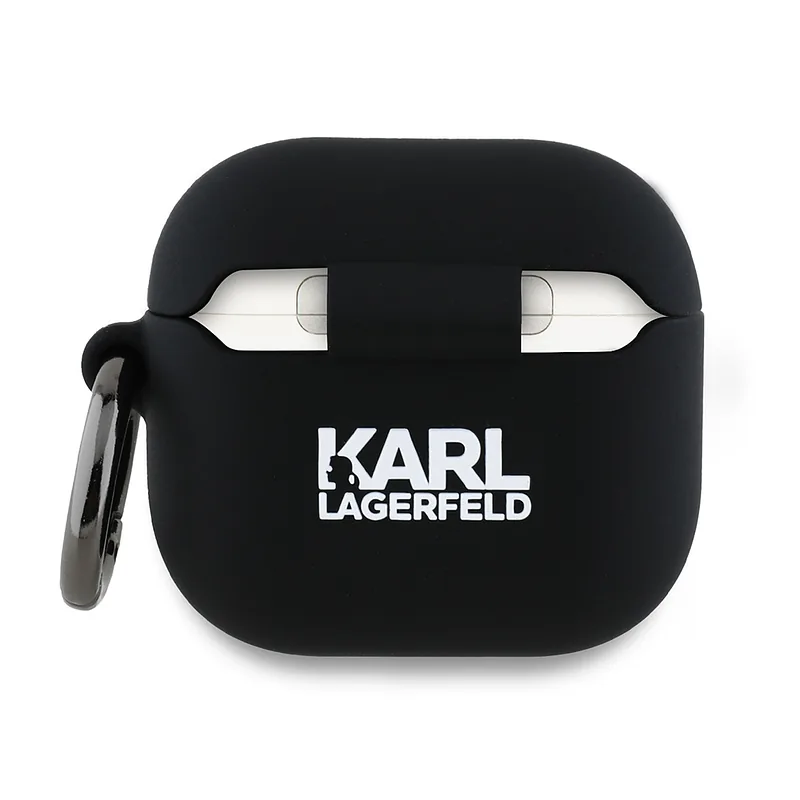 Karl Lagerfeld KLA4RUNIKK AirPods 4 must silikoonist ümbris Karl Pea 3D