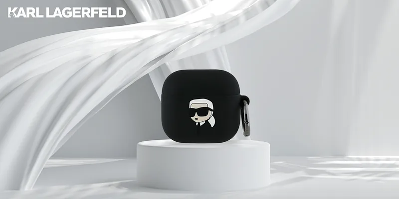 Karl Lagerfeld KLA4RUNIKK AirPods 4 must silikoonist ümbris Karl Pea 3D