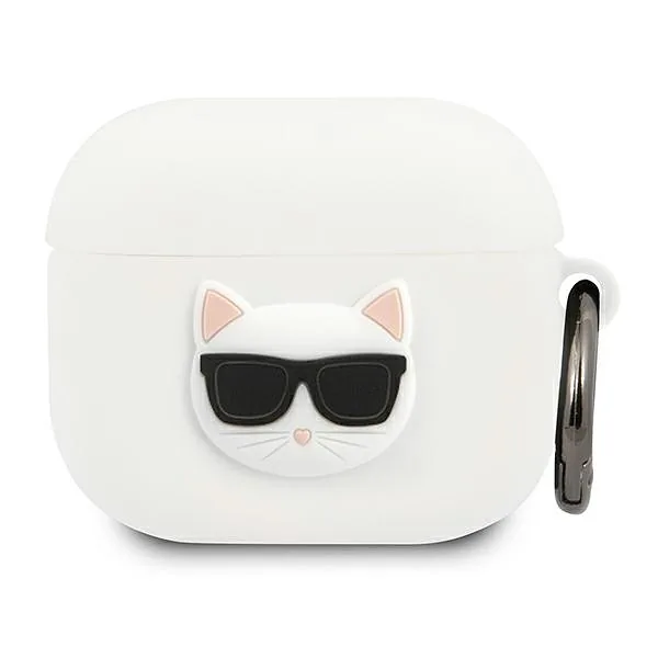 Karl Lagerfeld KLACA3SILCHWH AirPods 3 valge silikoonist ümbris Choupette