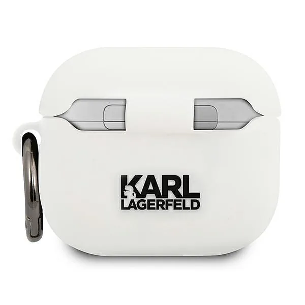 Karl Lagerfeld KLACA3SILCHWH AirPods 3 valge silikoonist ümbris Choupette