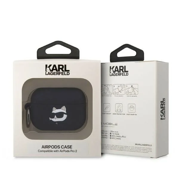 Karl Lagerfeld case for Airpods Pro 2 KLAP2RUNCHK black 3D Silicone NFT Karl