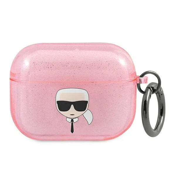 Karl Lagerfeld KLAPUKHGP AirPods Pro kaitseümbris roosa sädelev Karl`s Head