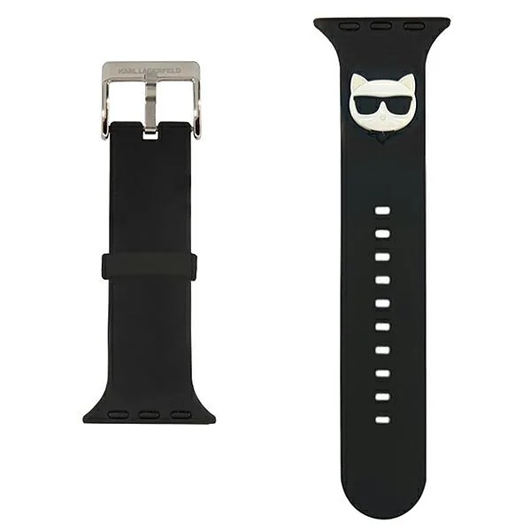 Karl Lagerfeld Pasek KLAWLSLCK Apple Watch 42/44/45mm must silikoonist rihm Choupette peadega