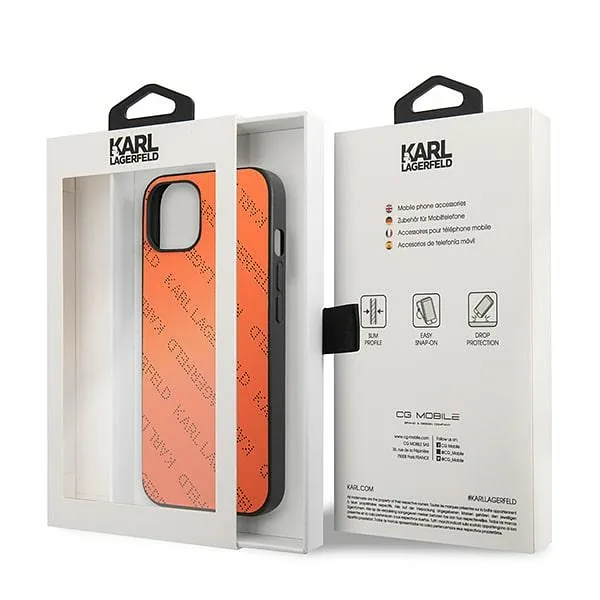 Karl Lagerfeld KLHCP13SPTLO iPhone 13 mini 5,4″ kõvakaaneline oranž Perforeeritud Allover