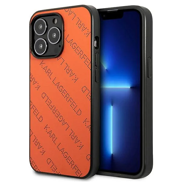 Karl Lagerfeld KLHCP13XPTLO iPhone 13 Pro Max 6,7" kõvakaaned oranž Perforeeritud Allover