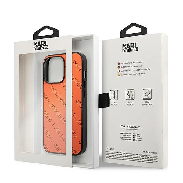 Karl Lagerfeld KLHCP13XPTLO iPhone 13 Pro Max 6,7″ kõvakaaned oranž Perforeeritud Allover