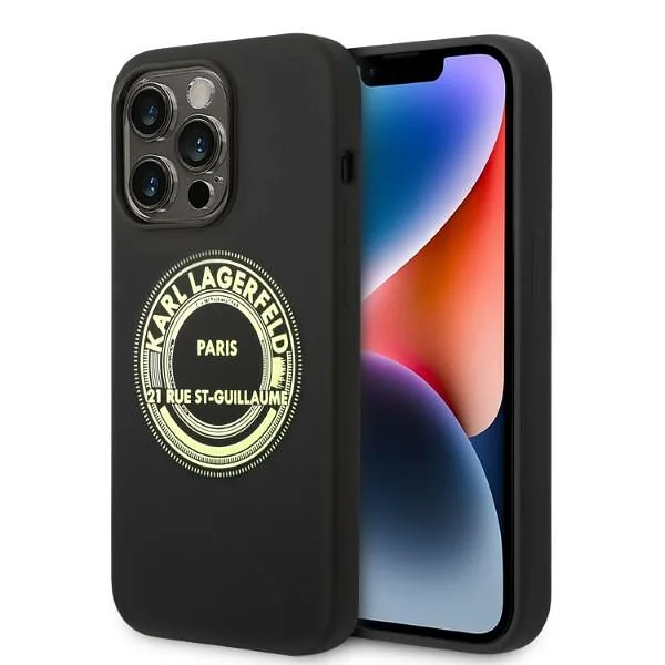 Karl Lagerfeld KLHCP14LSRSGRCK iPhone 14 Pro 6,1" kõvakate must silikoon RSG